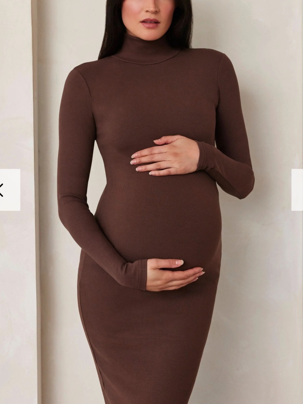 Bumpsuit NWT Sculpting Rib Long Sleeve Dress Chocolate Brown Size XS